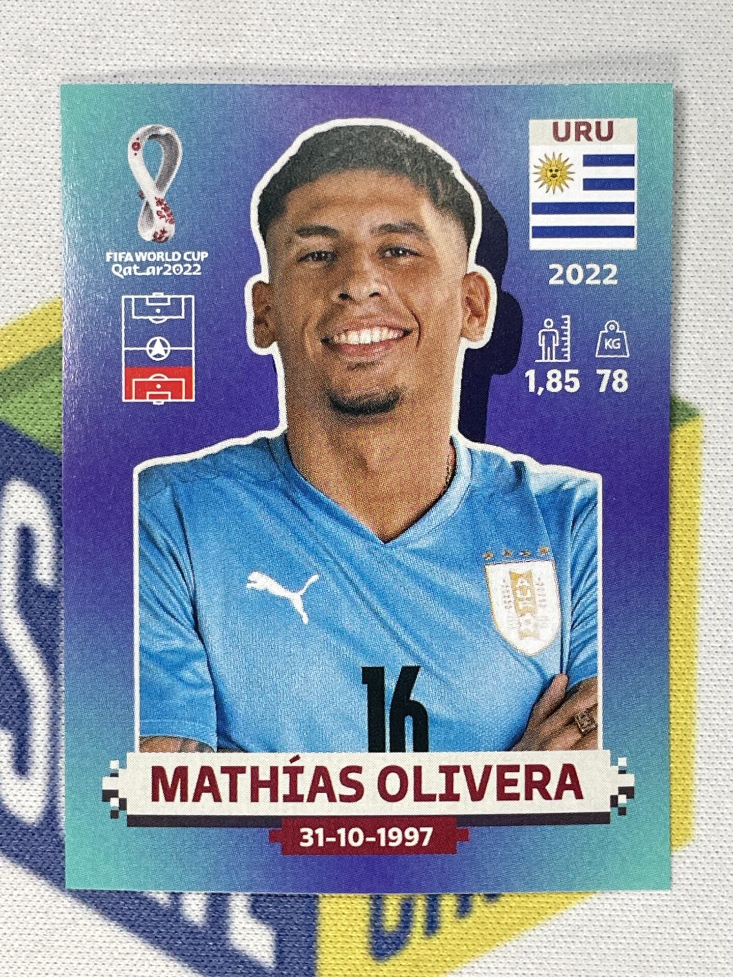 Mathias Olivera Uruguay Panini World Cup 2022 Qatar Stickers