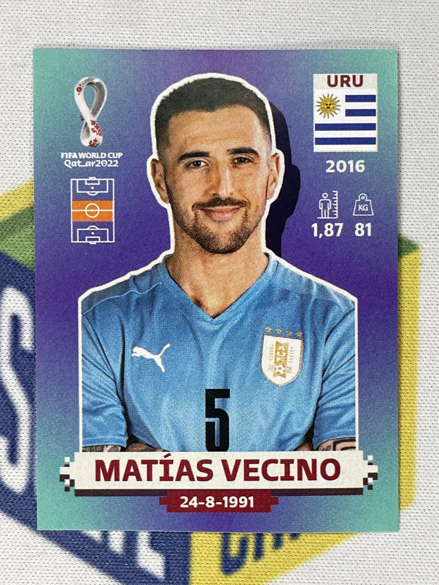 Matias Vecino Uruguay Panini World Cup 2022 Qatar Stickers