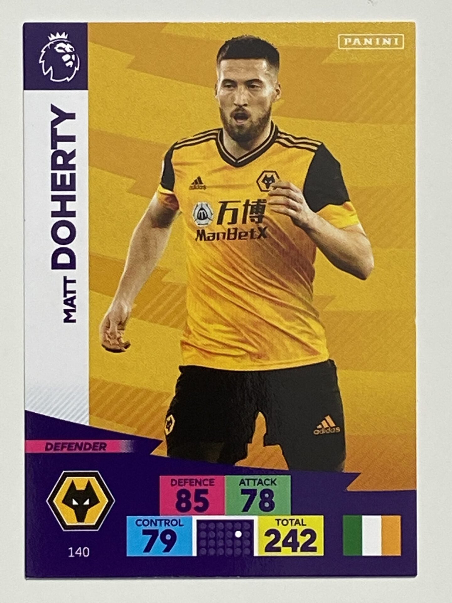 Matt Doherty (Wolves) Football Card &#8211; Premier League Adrenalyn XL 2020:21