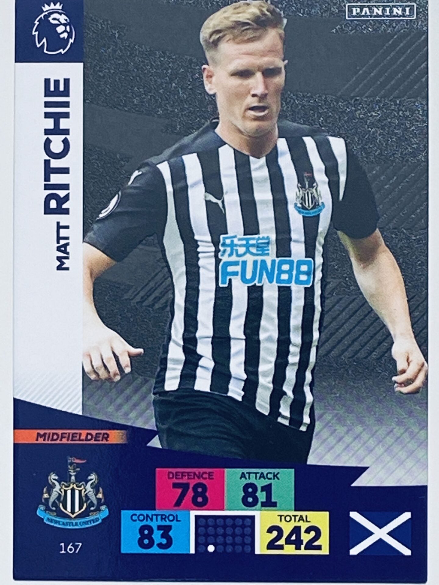 Matt Ritchie (Newcastle United) Football Card &#8211; Premier League Adrenalyn XL 2020:21