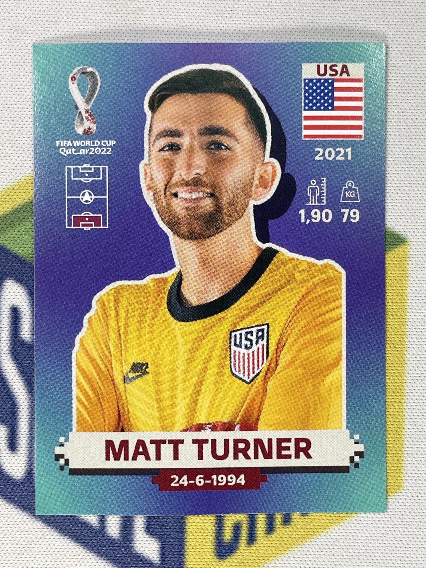 Matt Turner USA Panini World Cup 2022 Qatar Stickers