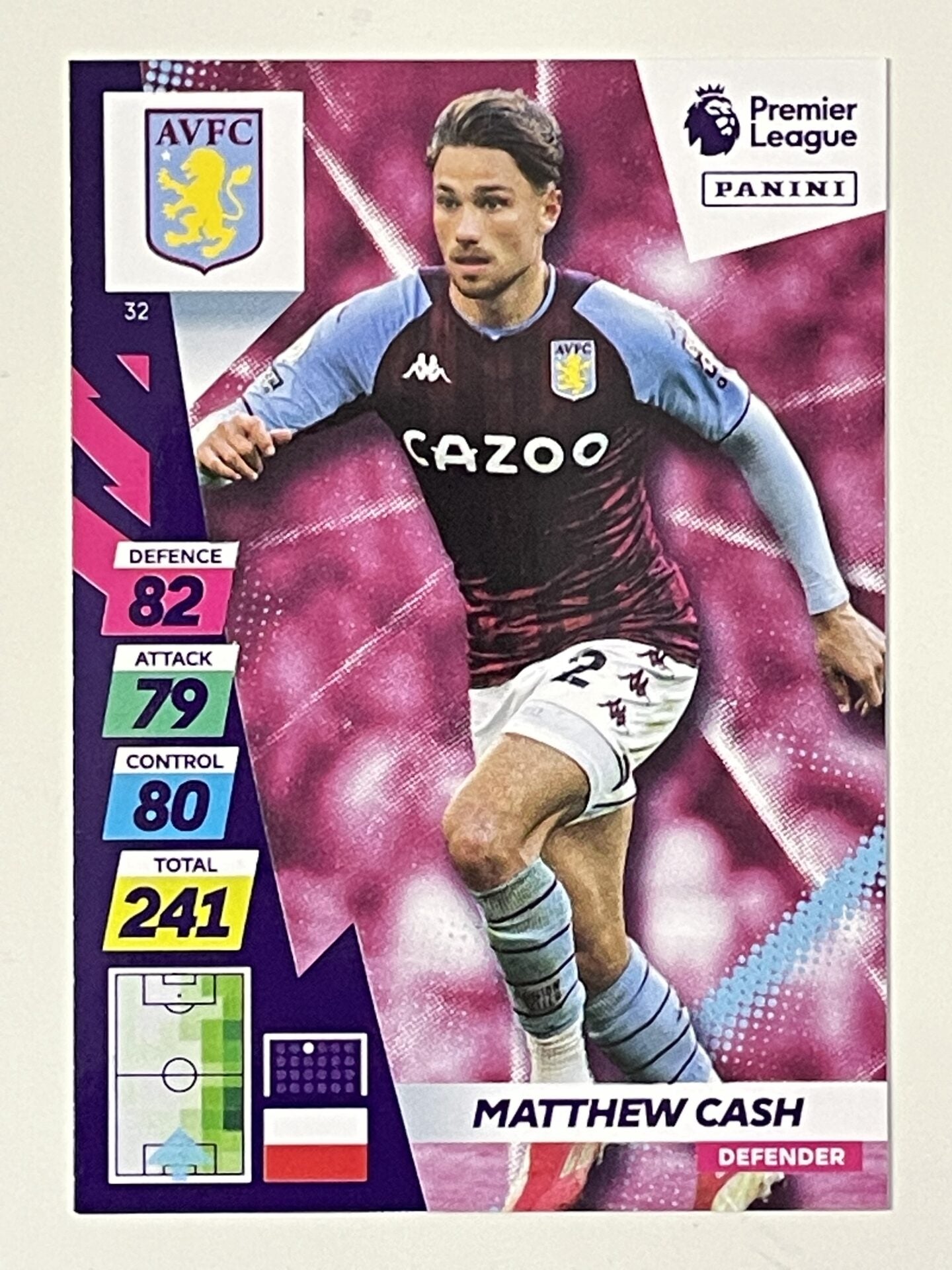 Matthew Cash Aston Villa Base Panini Adrenalyn XL PLUS Premier League 2021 2022