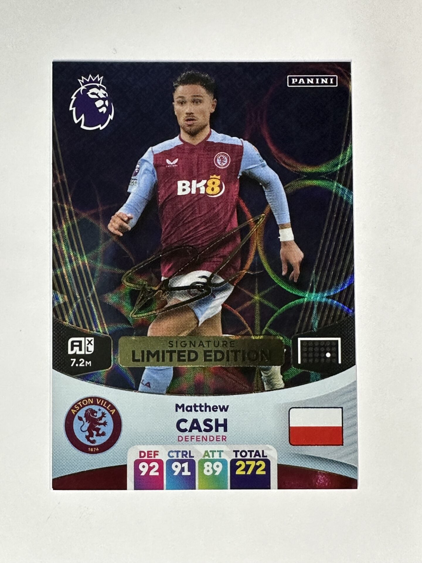 Matthew Cash Aston Villa Signature Limited Edition Panini Premier League Adrenalyn XL 2024 Card