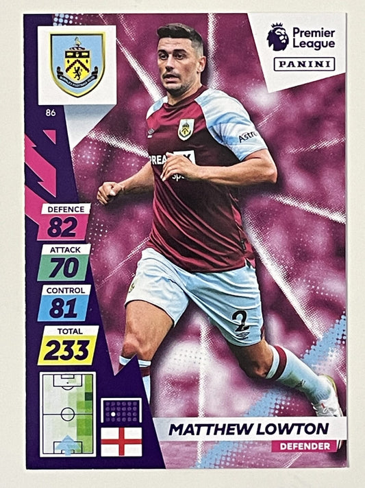 Matthew Lowton Burnley Base Panini Adrenalyn XL PLUS Premier League 2021 2022