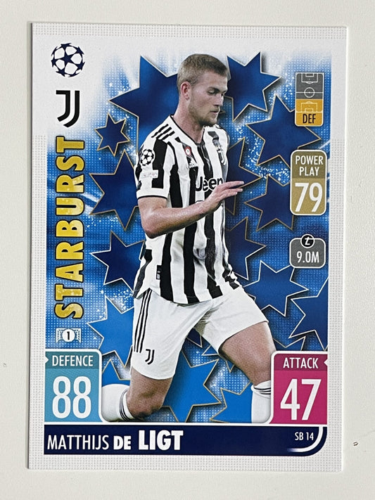 Matthijs De Ligt Juventus Starburst Topps Match Attax Extra 2021:22 Champions League Card