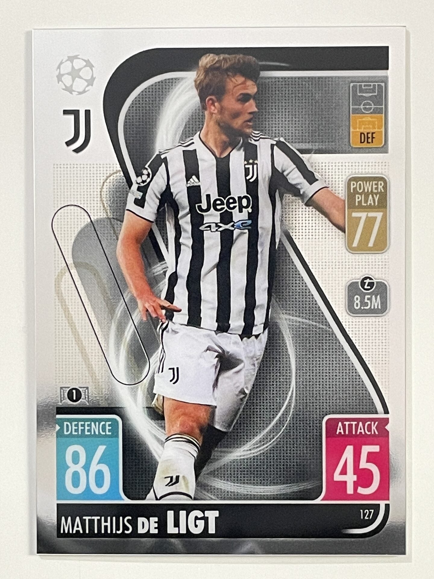 Matthijs De Ligt Juventus Topps Match Attax Chrome 2021 2022 Football Card