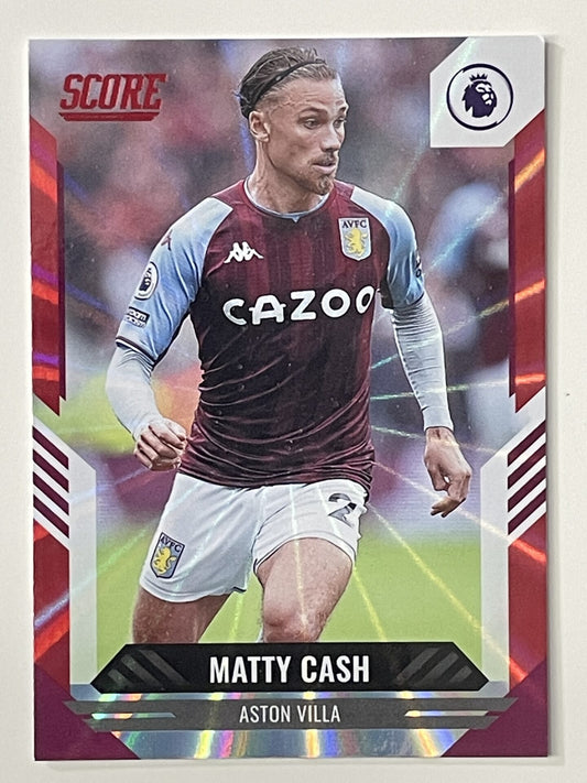 Matty Cash Aston Villa Base Red Laser Parallel Panini Premier League Score 2021 2022