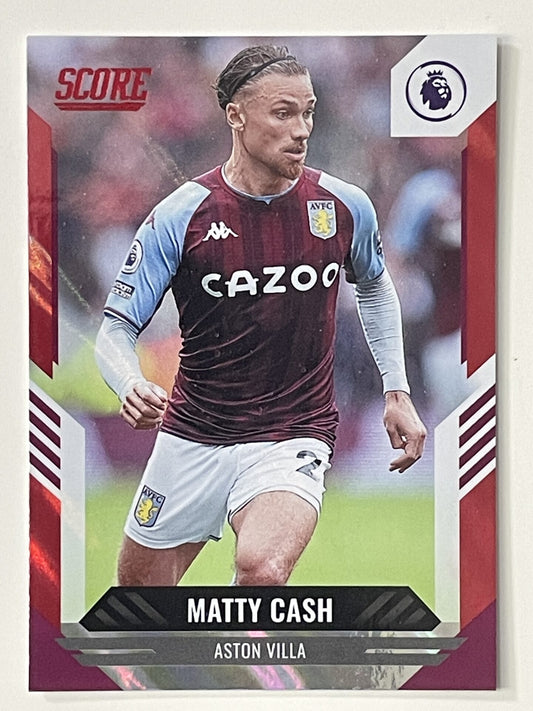 Matty Cash Aston Villa Base Red Lava Parallel Panini Premier League Score 2021 2022