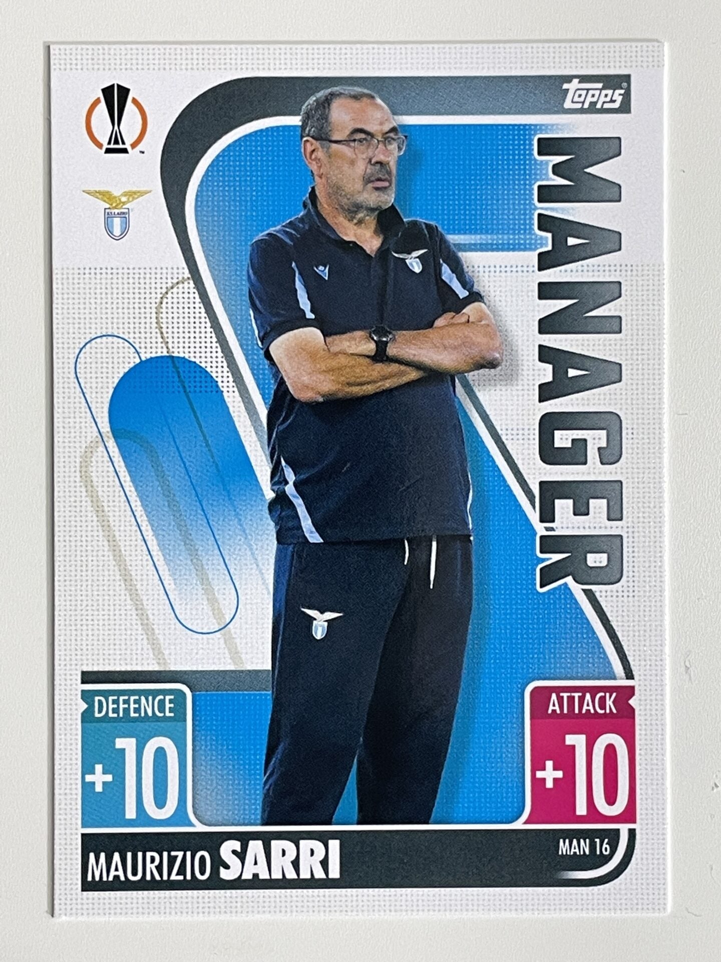 Maurizio Sarri Lazio Manager Topps Match Attax Extra 2021:22 Champions League Card