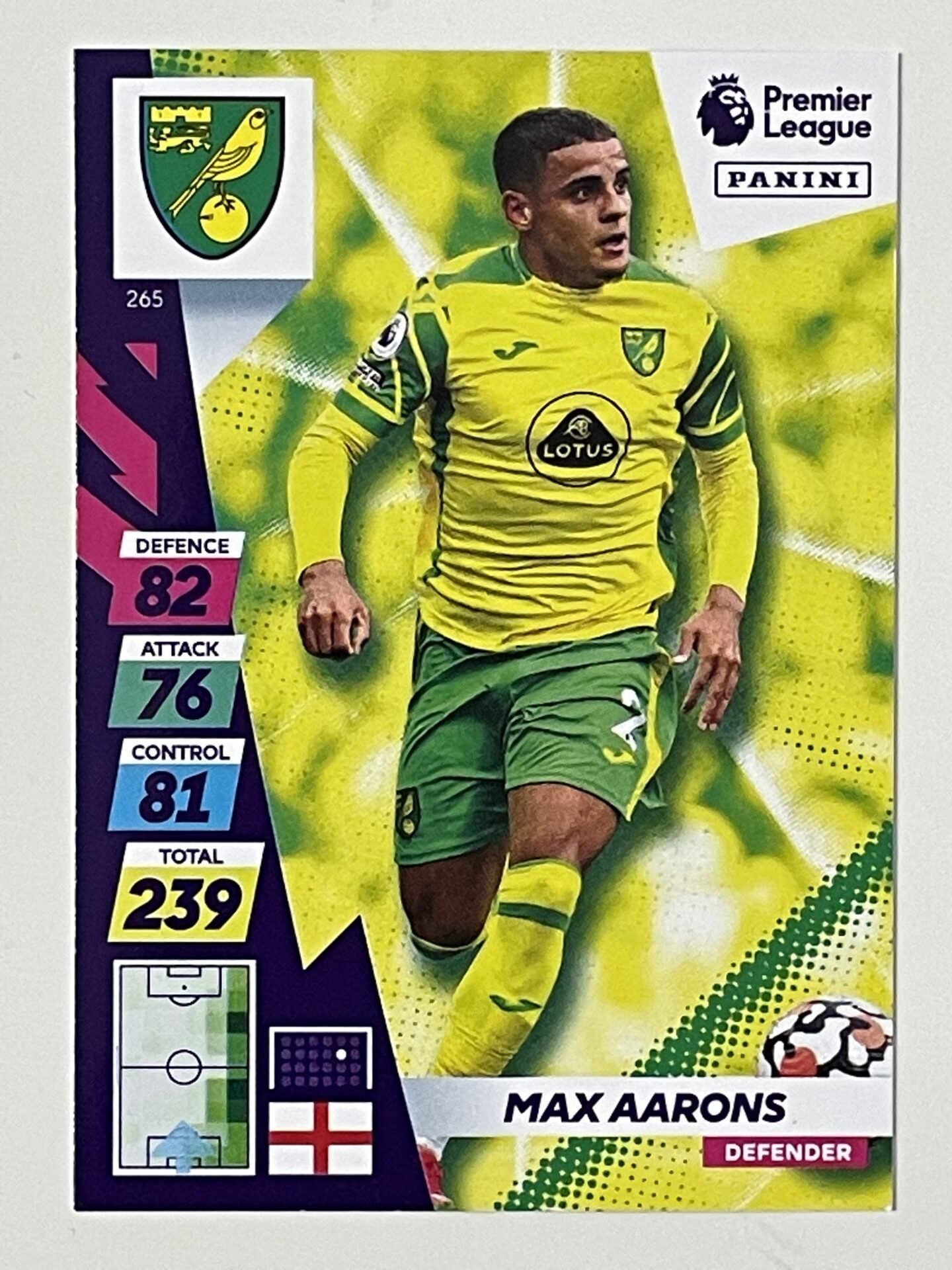 Max Aarons Norwich City Base Panini Adrenalyn XL PLUS Premier League 2021 2022