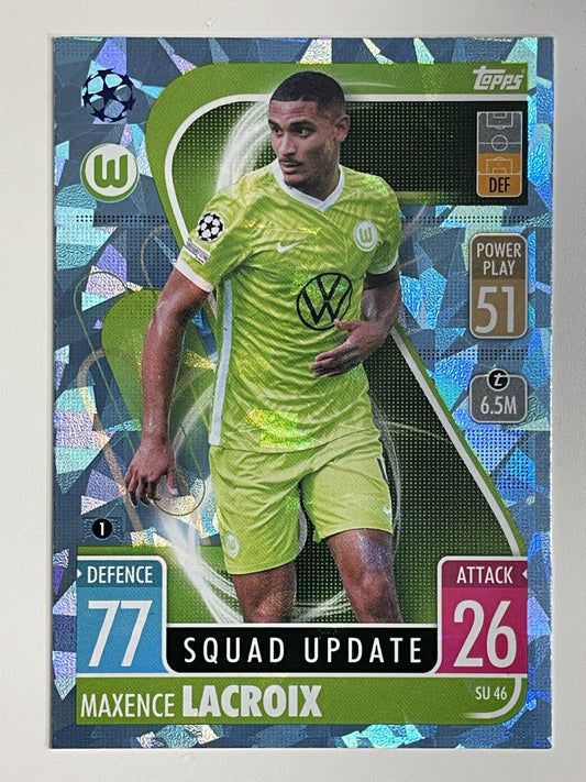 Maxence LaCroix Wolfsburg Base Crystal Foil Parallel Topps Match Attax Extra 2021:22 Champions League Card