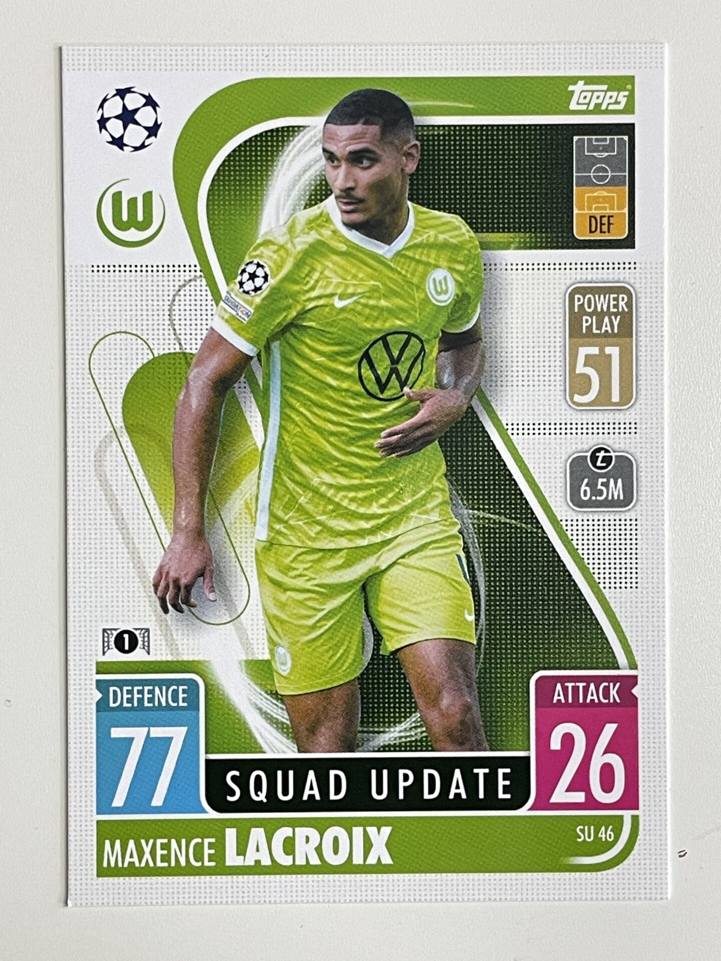 Maxence Lacroix Wolfsburg Base Topps Match Attax Extra 2021:22 Champions League Card