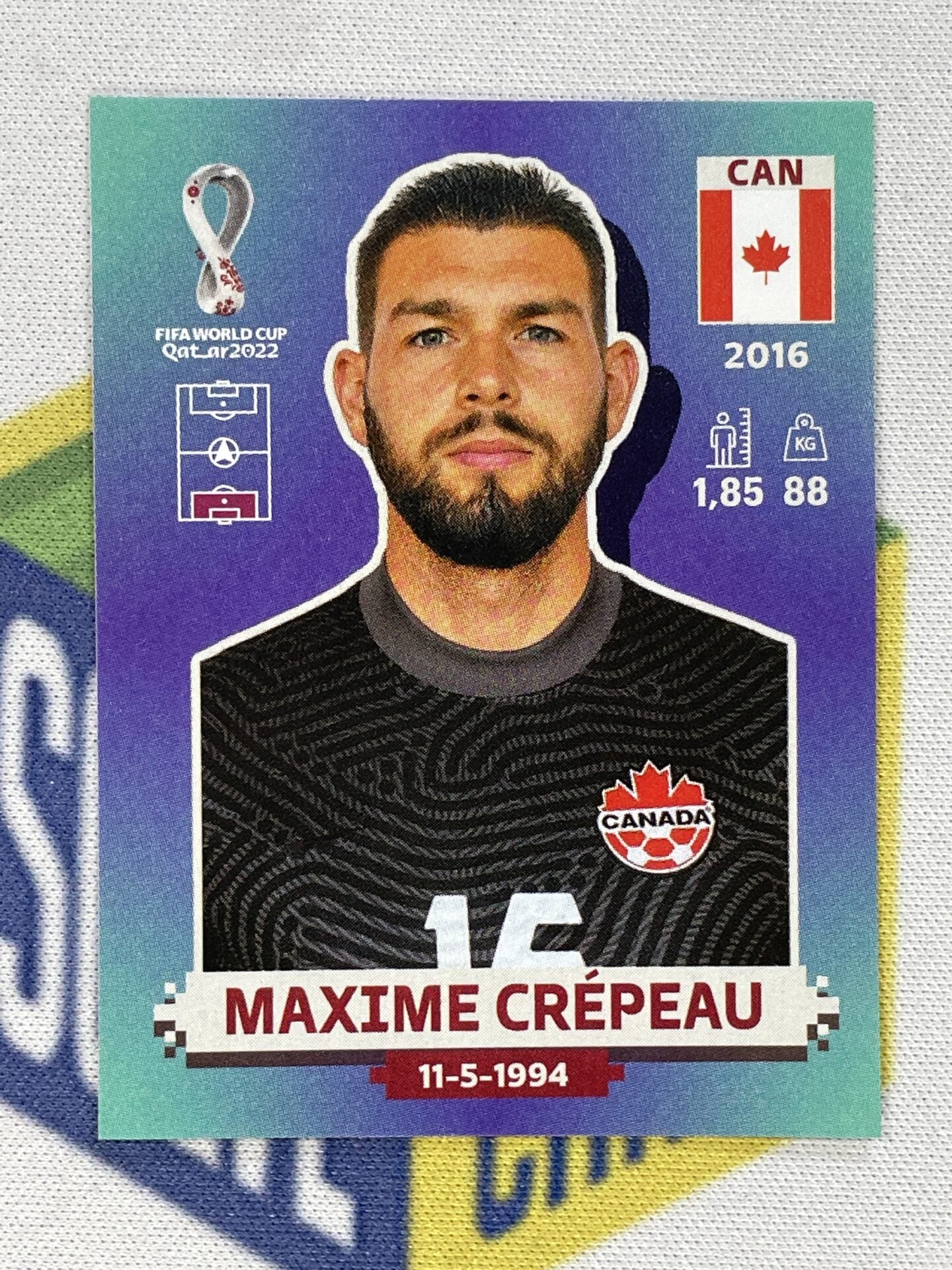 Maxime Crepeau Canada Panini World Cup 2022 Qatar Stickers