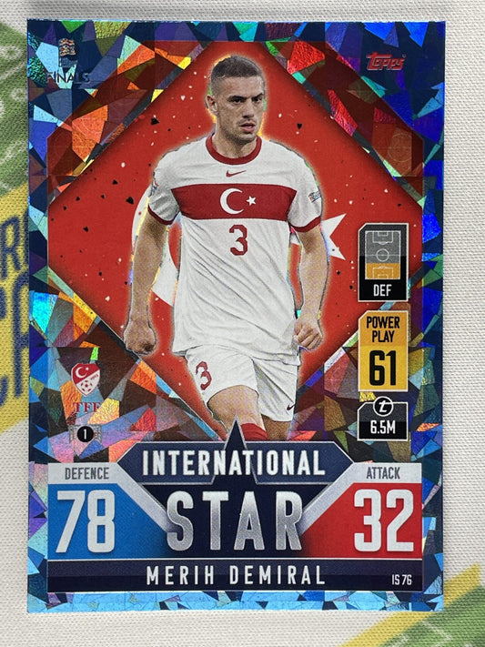 Merih Demiral Turkey Crystal Foil Parallel Topps Match Attax 101 Road to Nations League 2022 Card