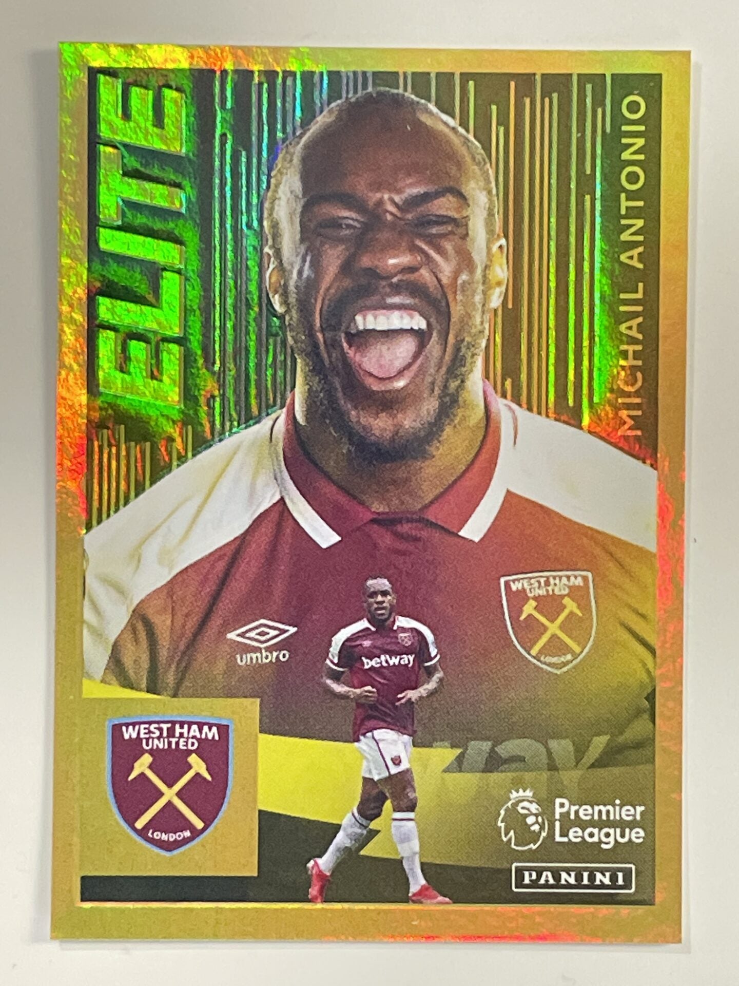 Michael Antonio Elite West Ham Panini Premier League 2022 Football Stickers