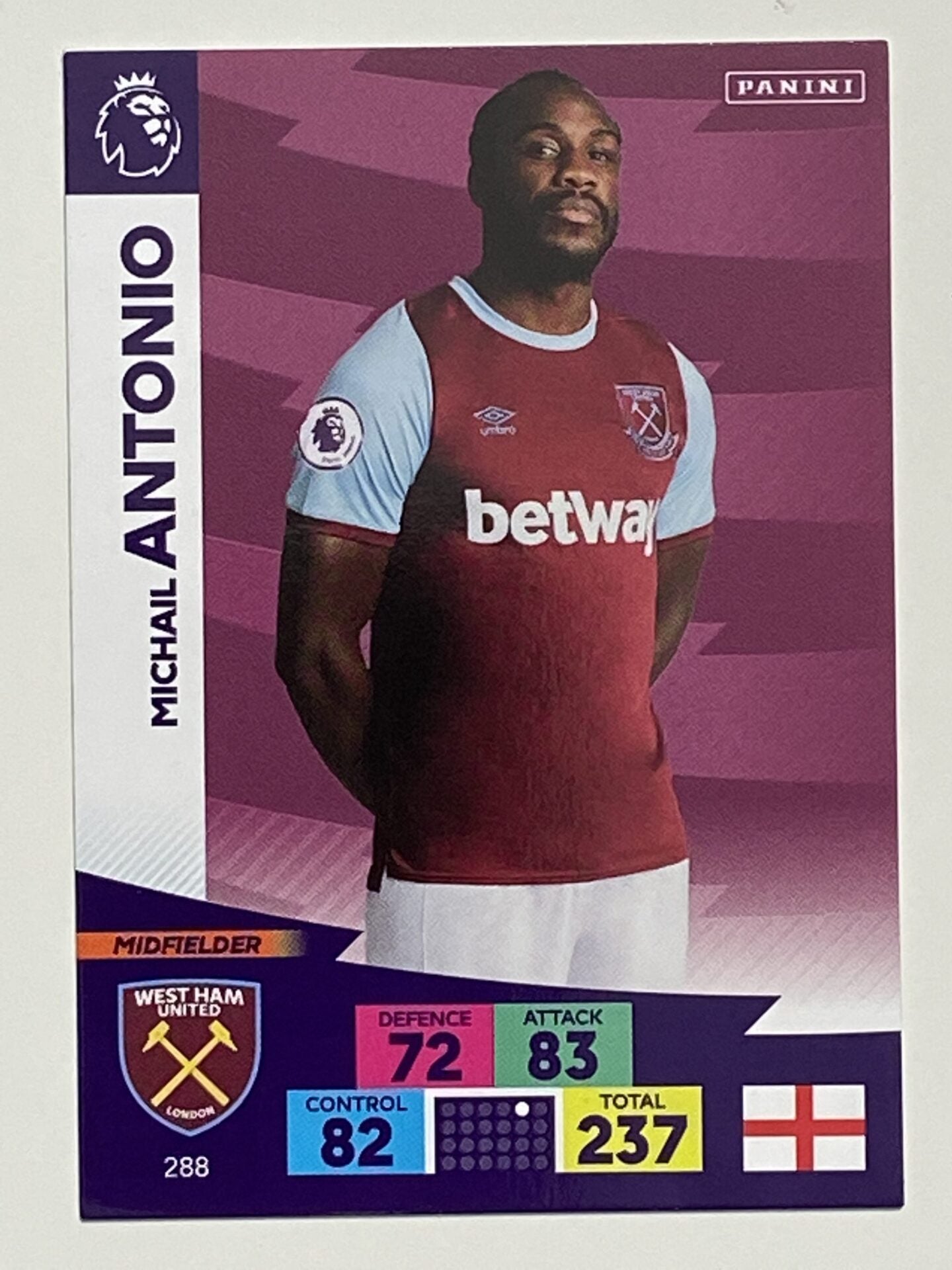 Michael Antonio (West Ham) Football Card &#8211; Premier League Adrenalyn XL 2020:21