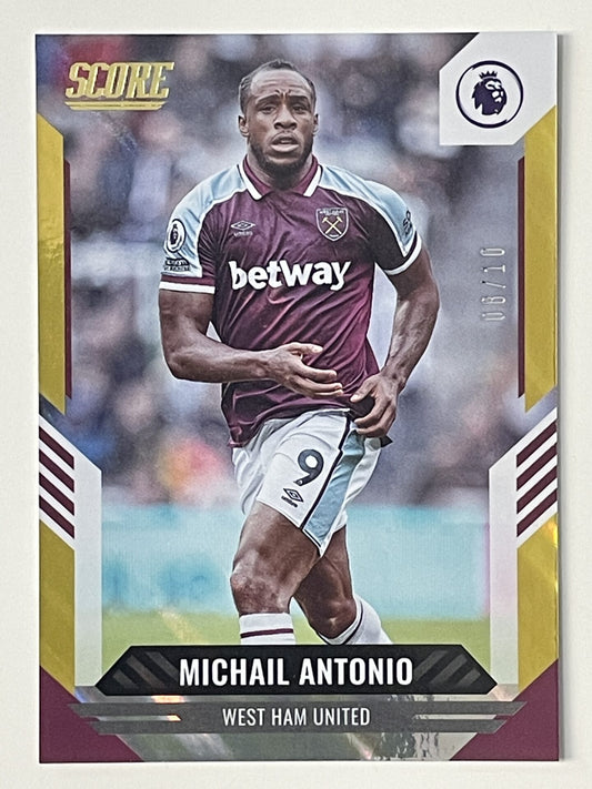 Michail Antonio West Ham Base Gold Lava Parallel Panini Premier League Score 2021 2022