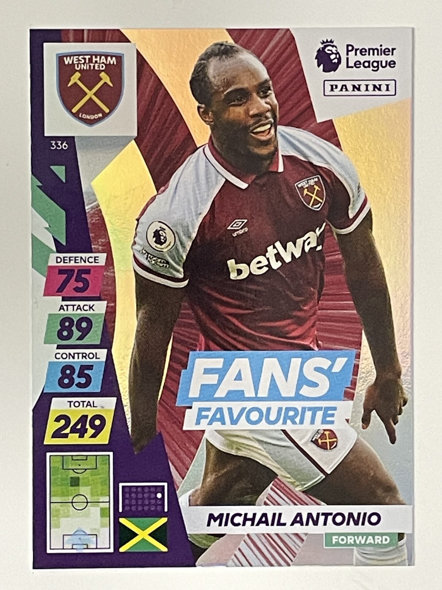 Michail Antonio West Ham Fans Favourite Panini Adrenalyn XL PLUS Premier League 2021 2022