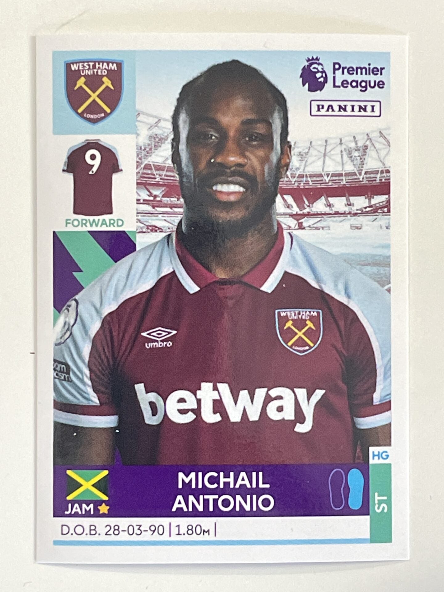 Michail Antonio West Ham Panini Premier League 2022 Football Sticker