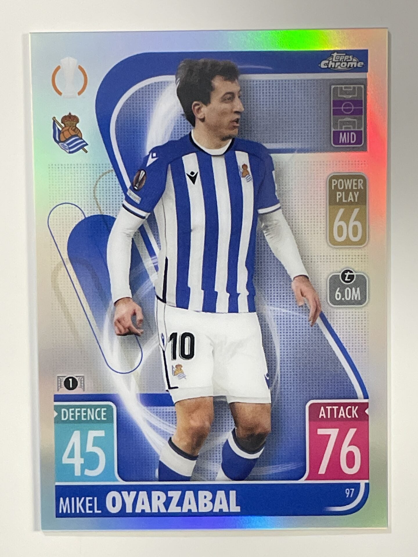 Mikel Oyarzabal Refractor Topps Match Attax Chrome 2021 2022