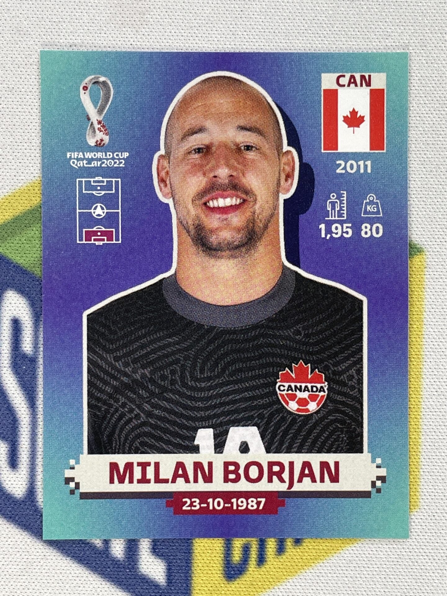 Milan Borjan Canada Panini World Cup 2022 Qatar Stickers