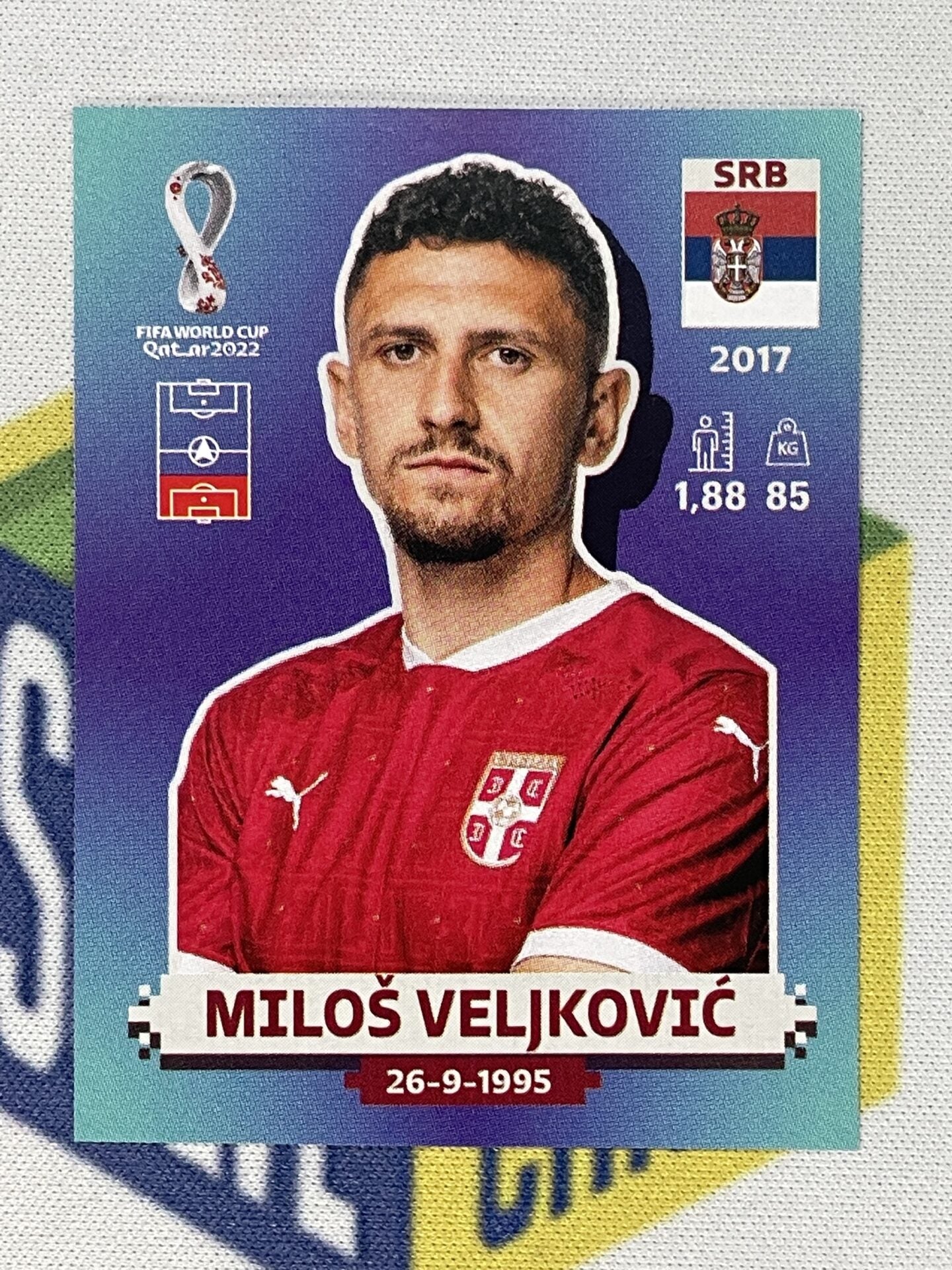 Milos Veljkovic Serbia Panini World Cup 2022 Qatar Stickers