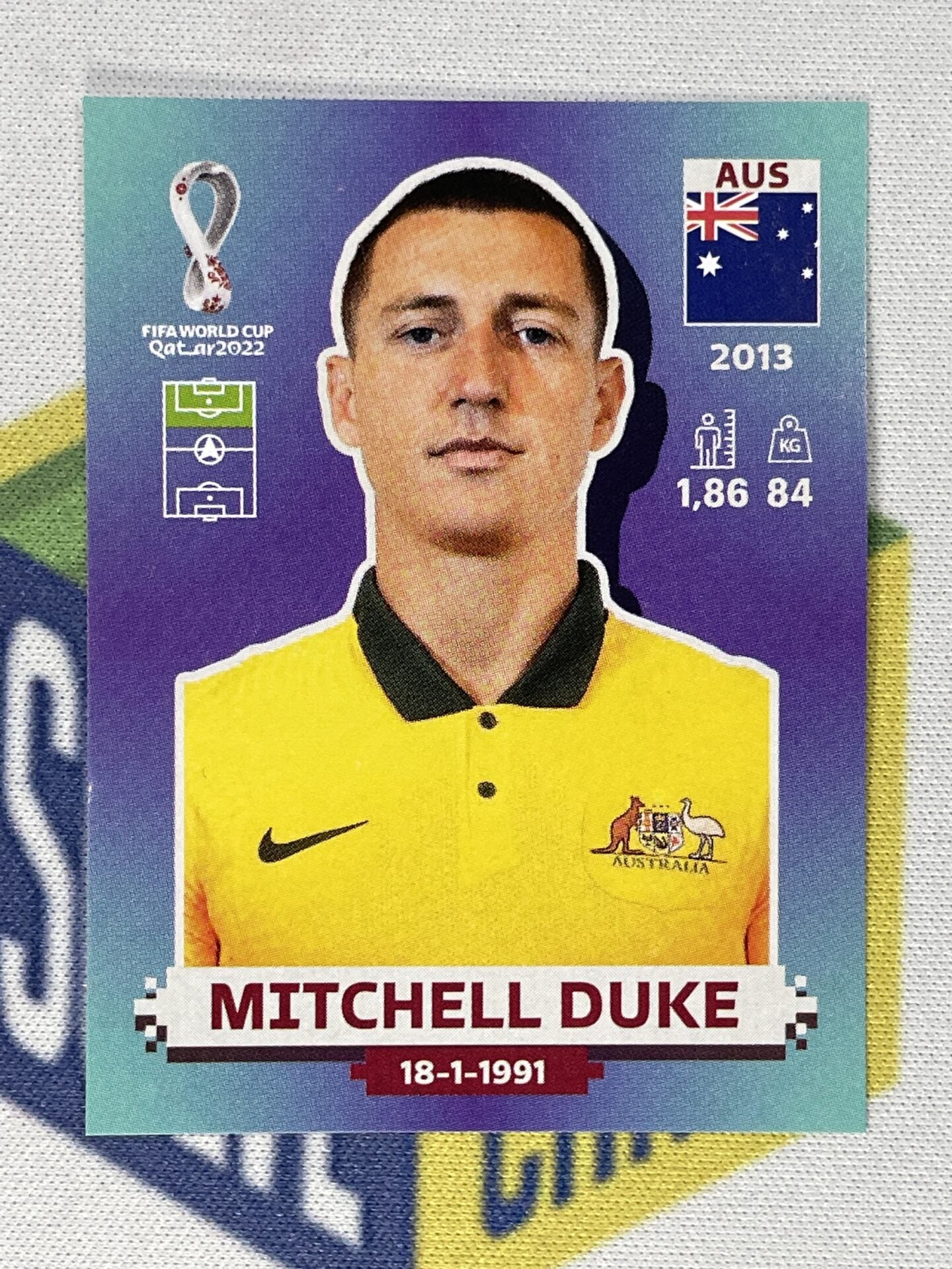 Mitchell Duke Australia Panini World Cup 2022 Qatar Stickers