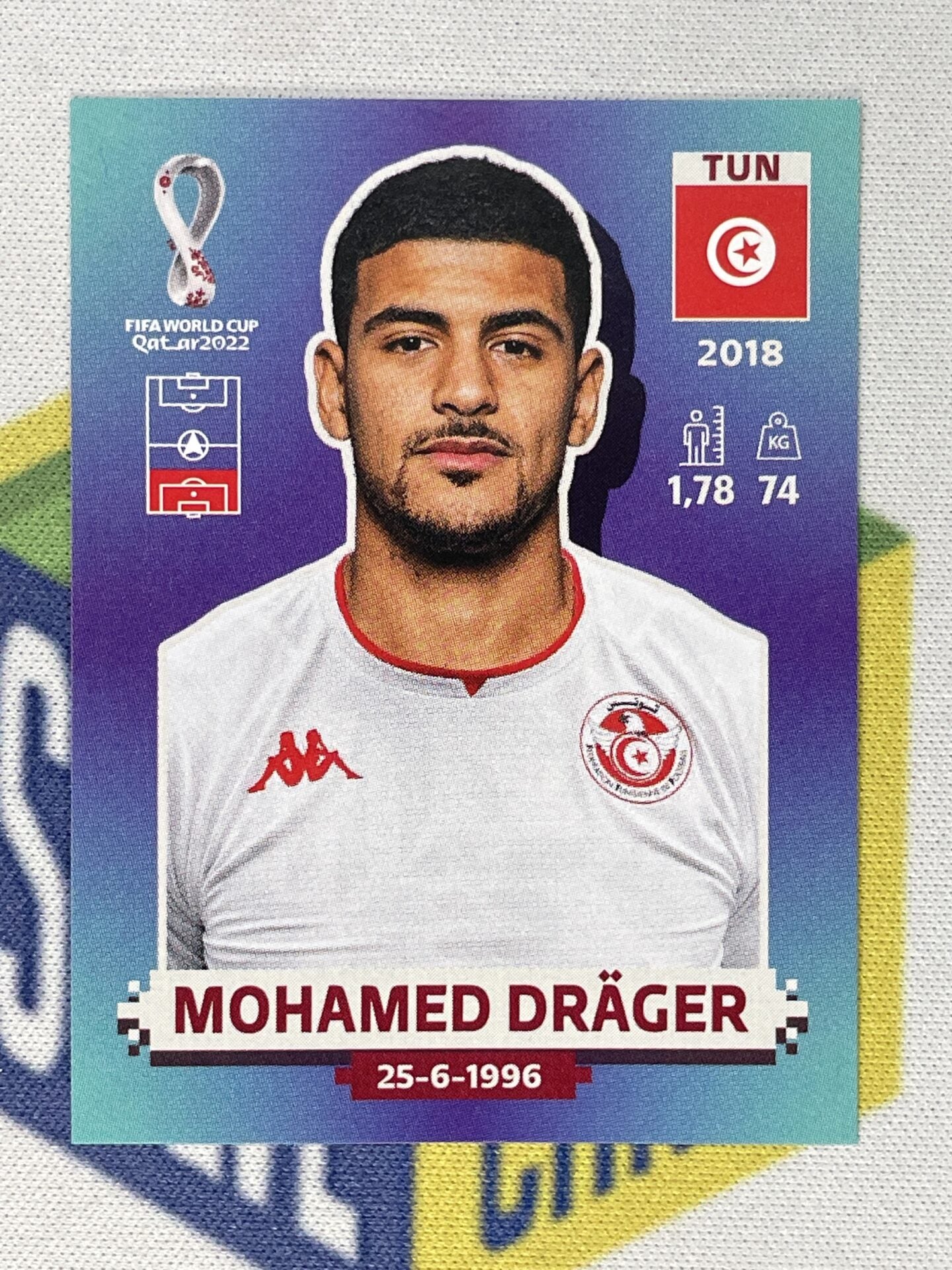 Mohamed Drager Tunisia Panini World Cup 2022 Qatar Stickers