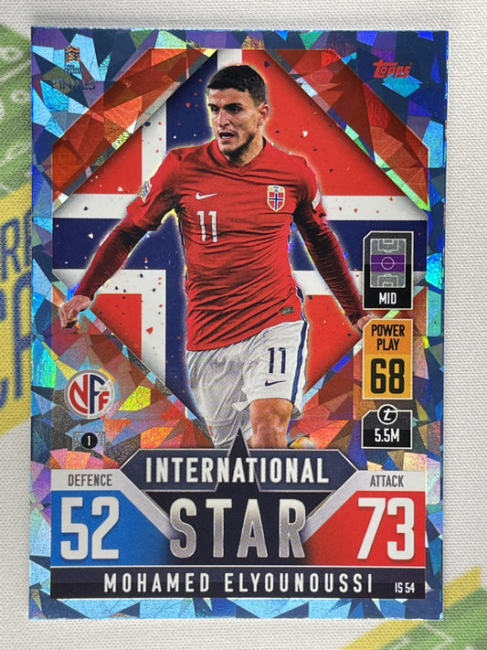 Mohamed Elyounoussi Norway Crystal Foil Parallel Topps Match Attax 101 Road to Nations League 2022 Card