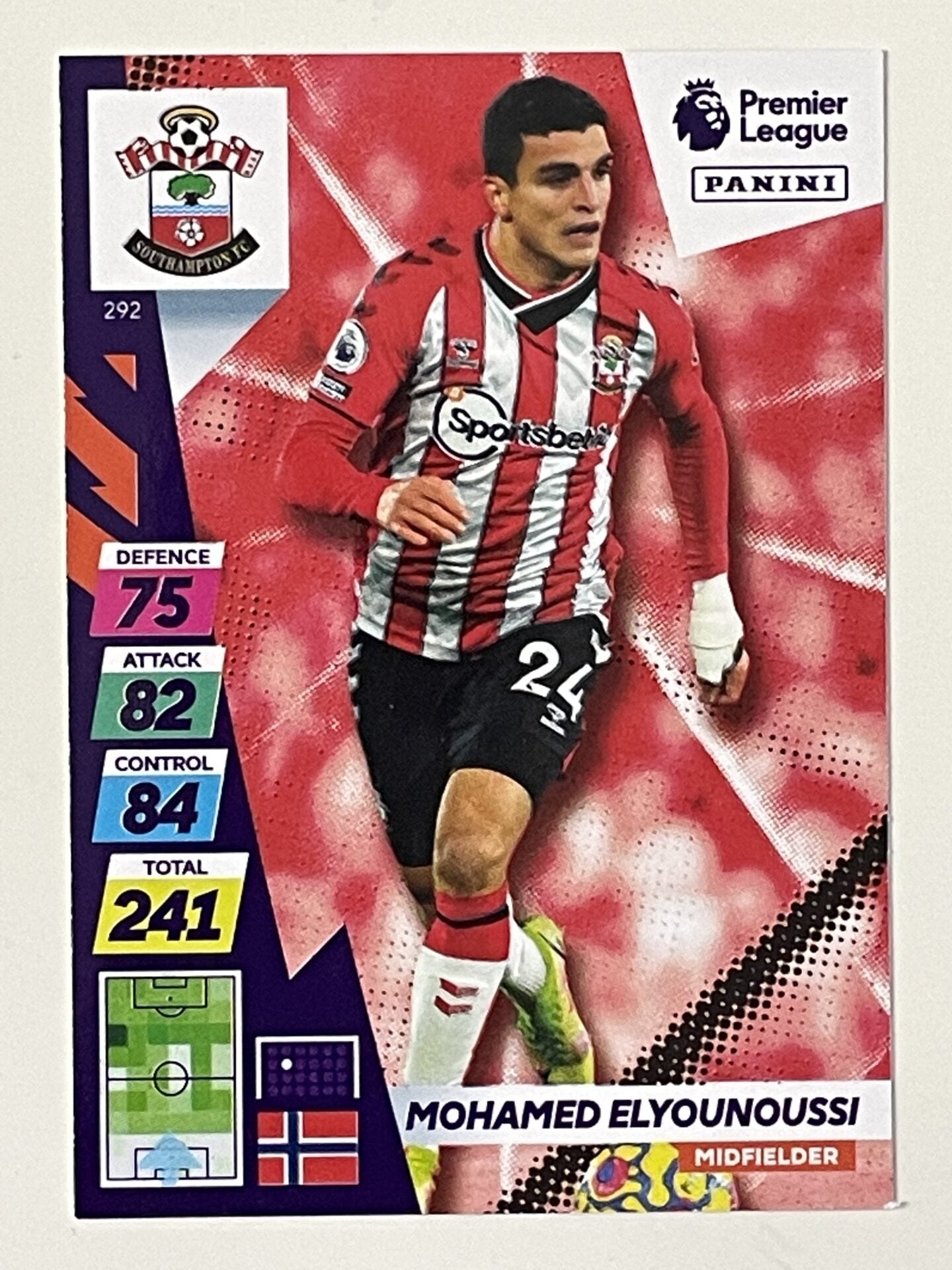 Mohamed Elyounoussi Southampton Base Panini Adrenalyn XL PLUS Premier League 2021 2022