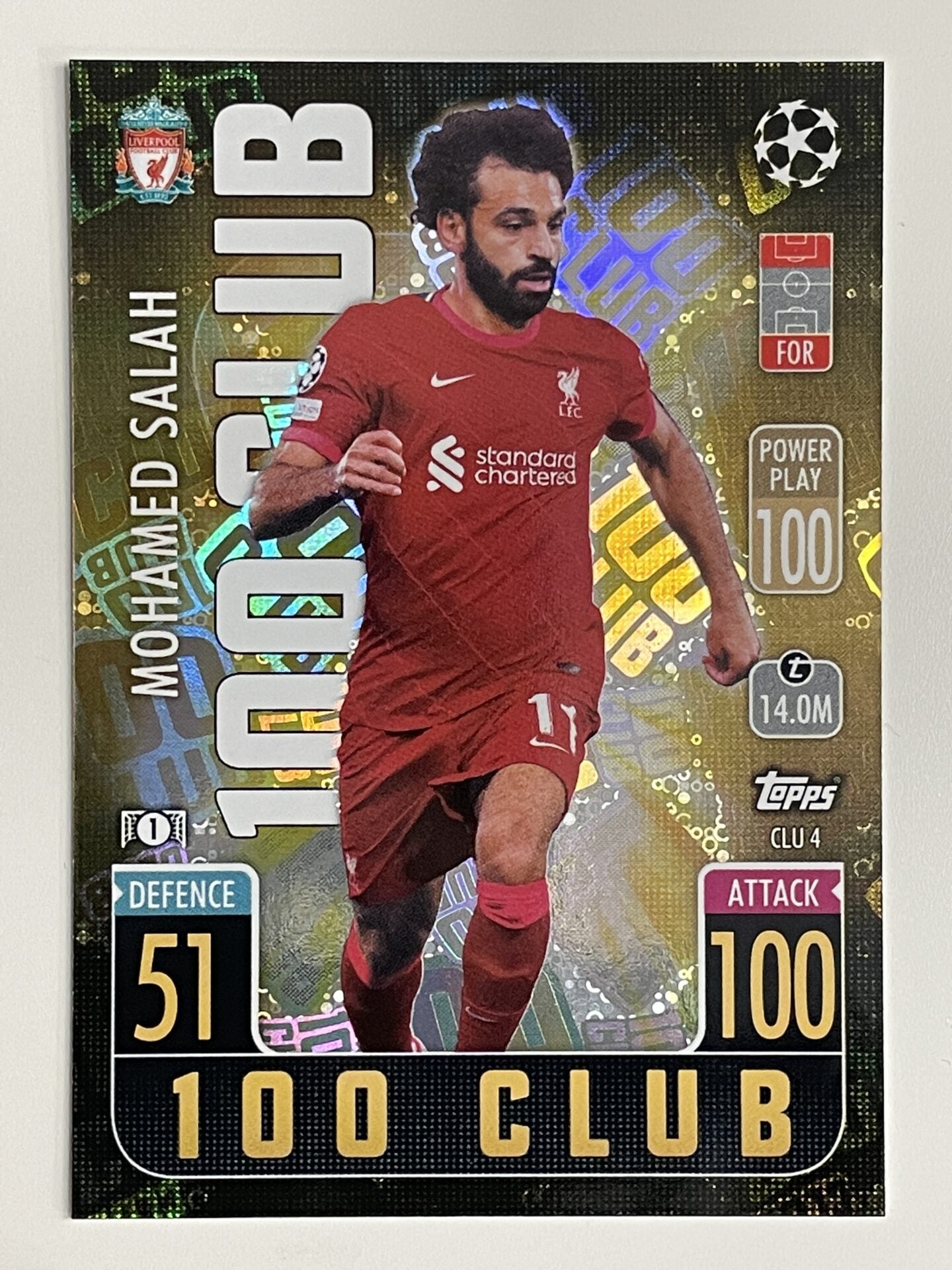 Mohamed Salah Liverpool FC 100 Club Topps Match Attax Extra 2021:22 Champions League Card