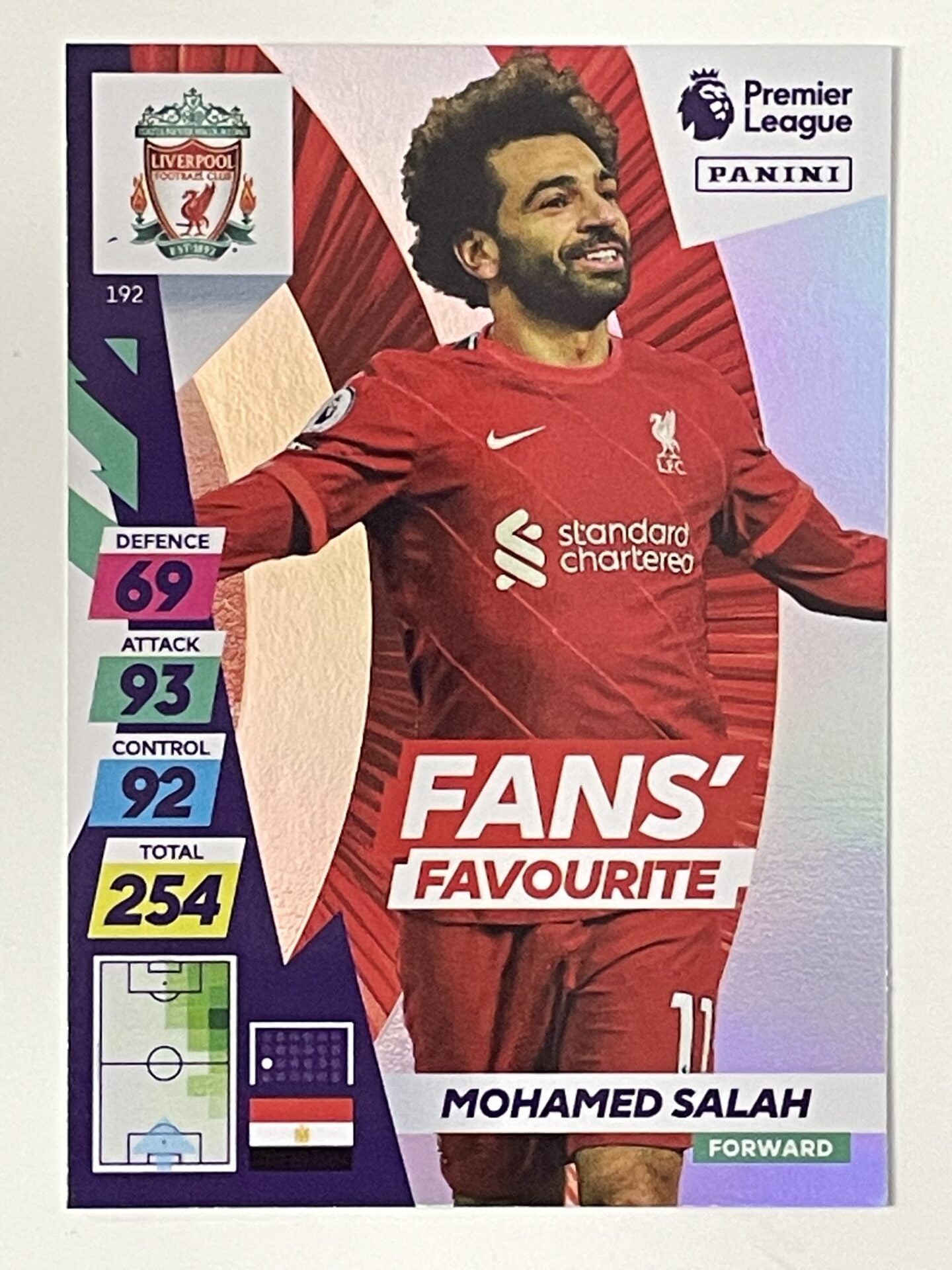 Mohamed Salah Liverpool Fans Favourite Panini Adrenalyn XL PLUS Premier League 2021 2022