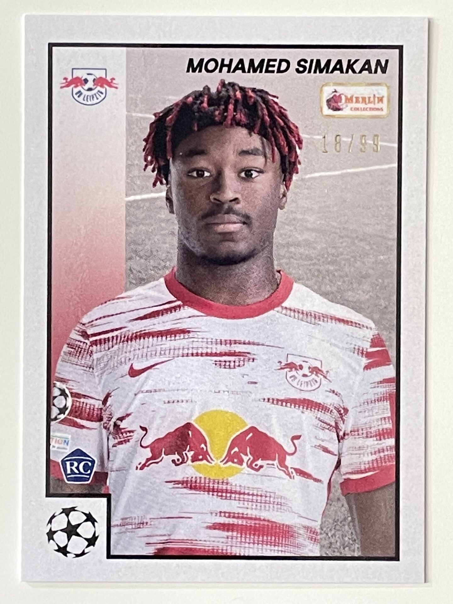 Mohamed Simakan RB Leipzig Base Parallel Rookie 18:99 Topps Merlin Heritage 97 UEFA Champions League Card