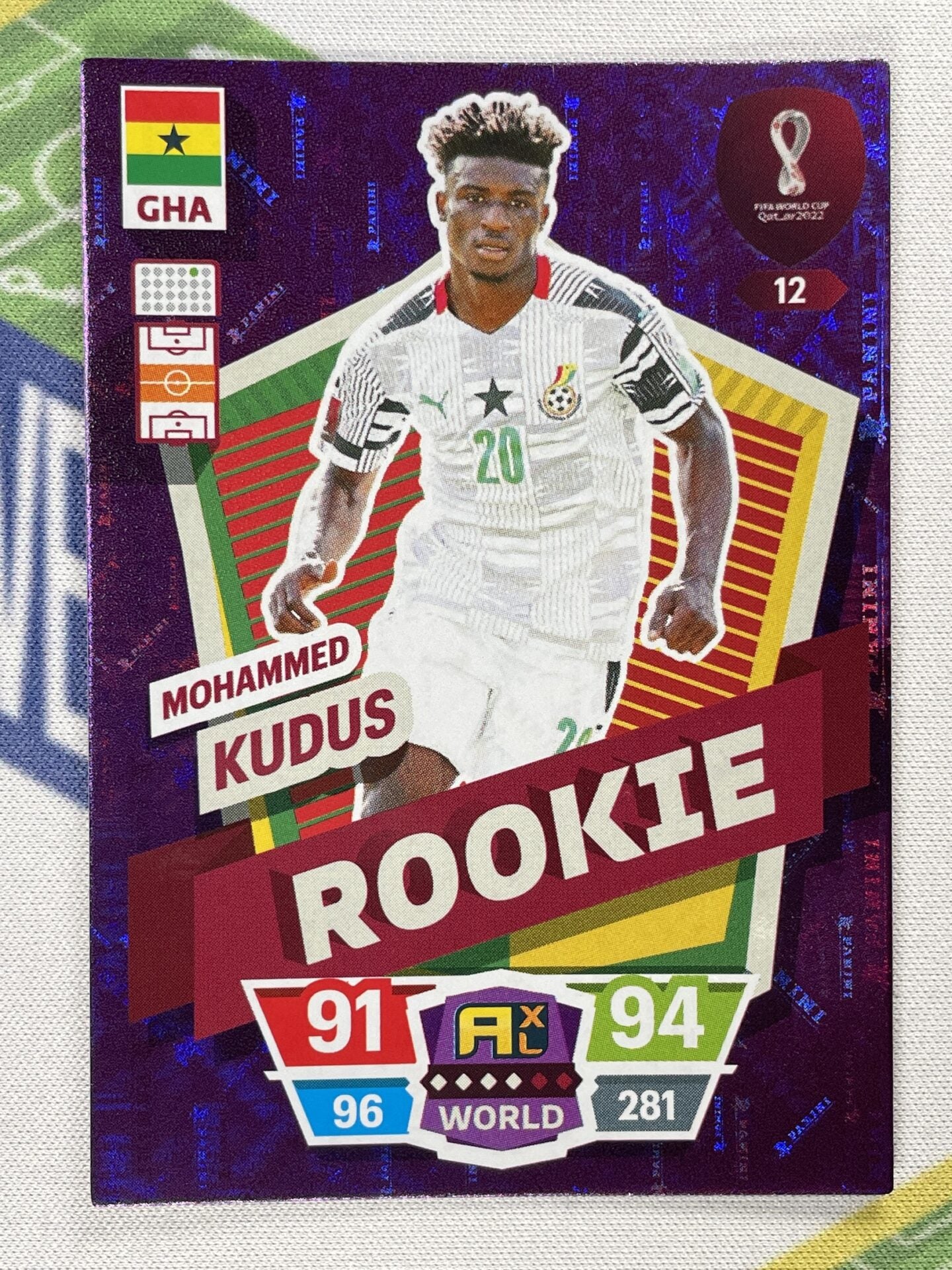 Mohammed Kudus Ghana Rookie Panini World Cup 2022 Adrenalyn XL Card