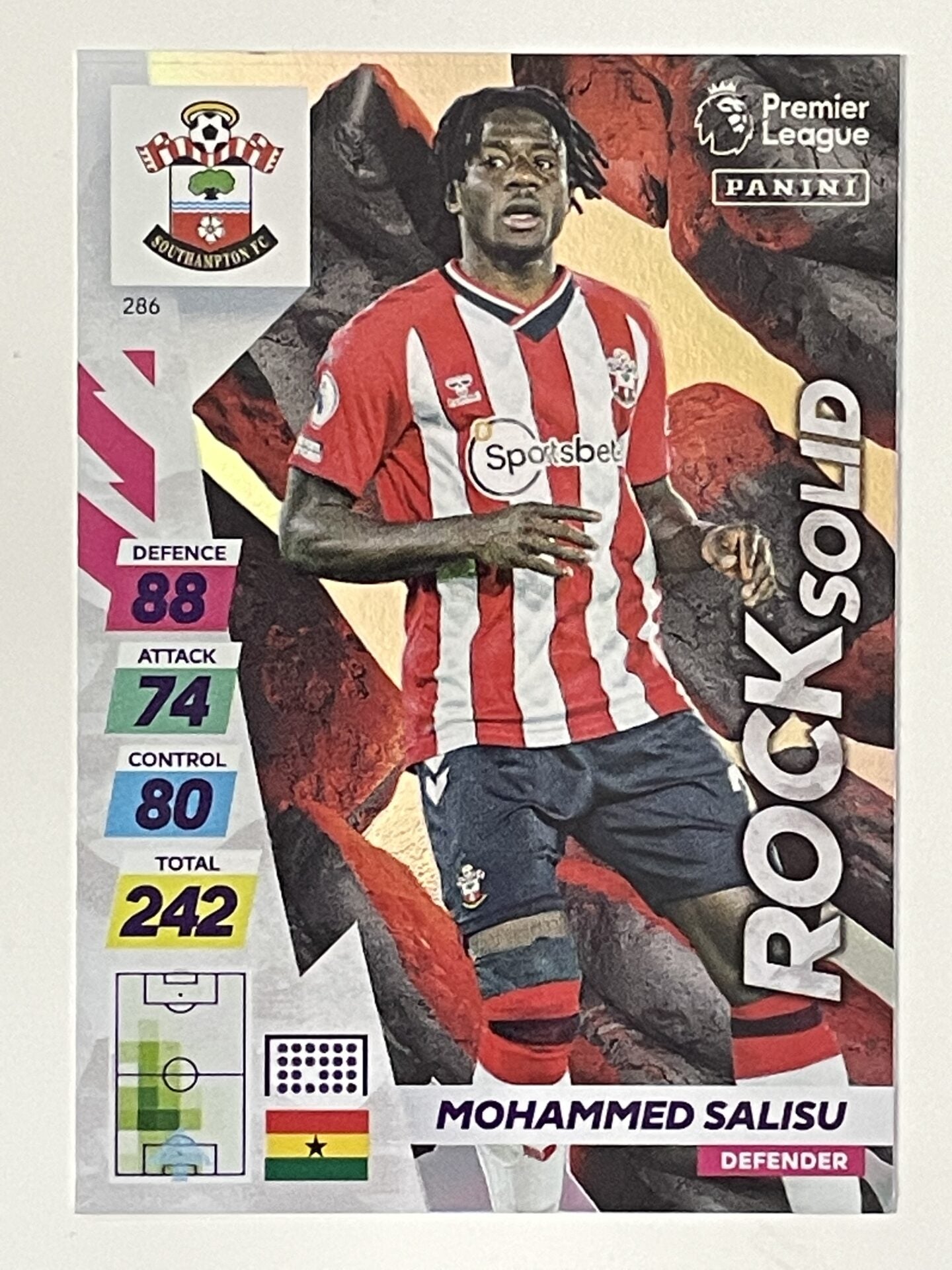 Mohammed Salisu Rock Solid Flying Fullback Panini Adrenalyn XL PLUS Premier League 2021 2022