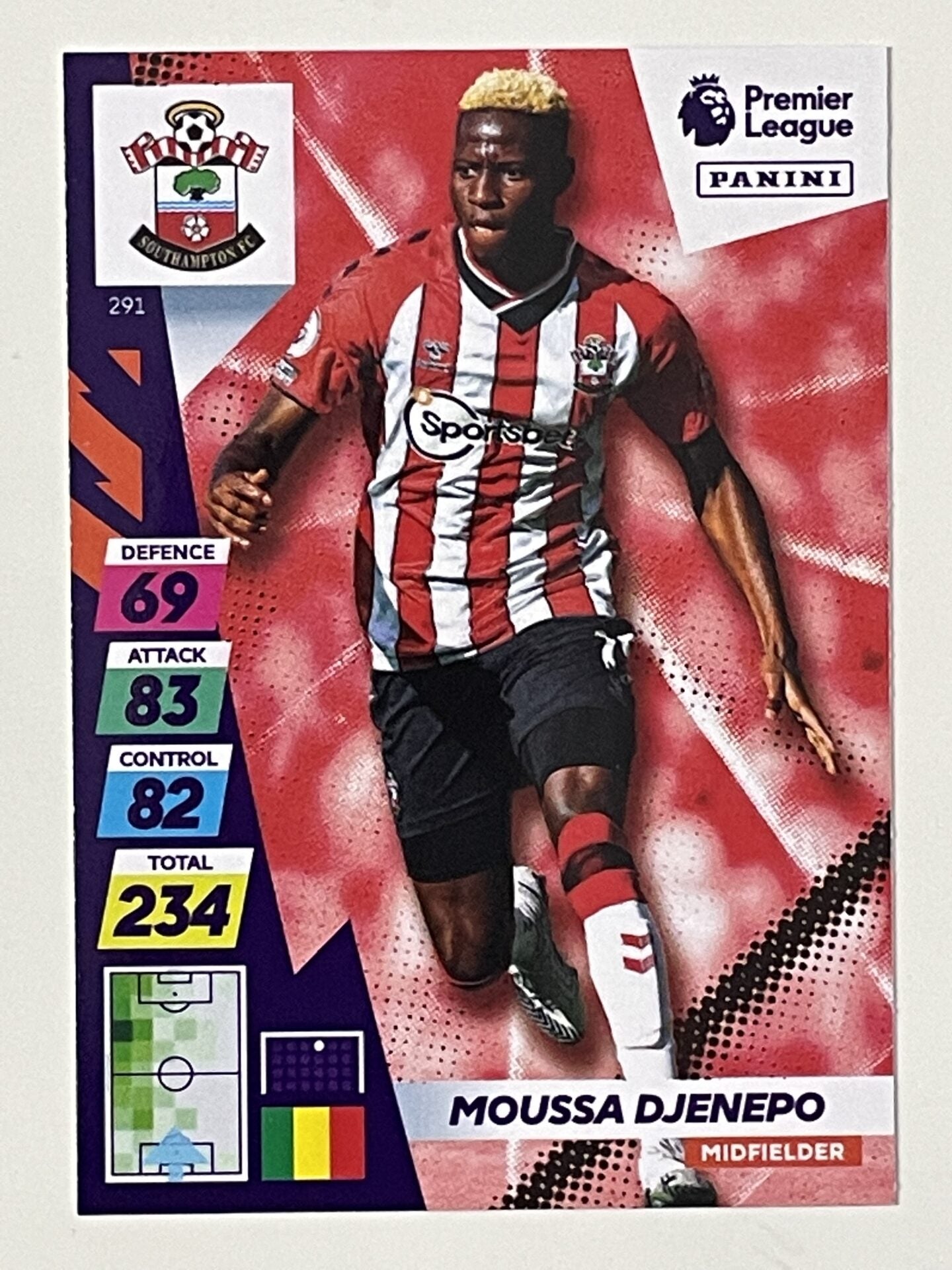 Moussa Djenepo Southampton Base Panini Adrenalyn XL PLUS Premier League 2021 2022