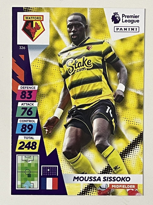 Moussa Sissoko Watford Base Panini Adrenalyn XL PLUS Premier League 2021 2022