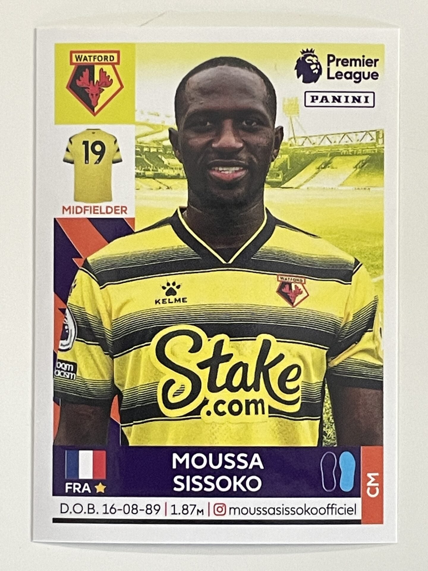 Moussa Sissoko Watford Panini Premier League 2022 Football Sticker