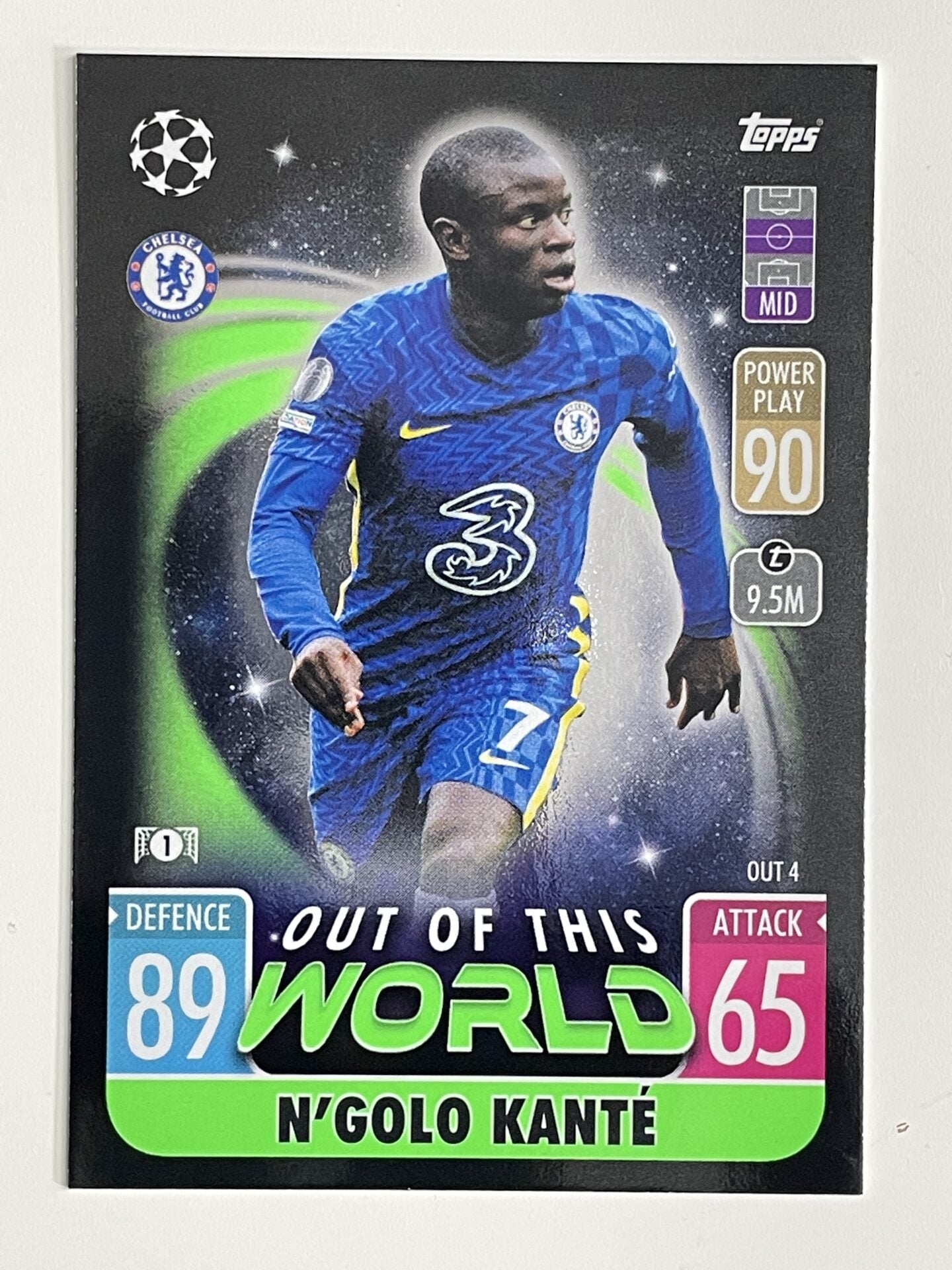 N&#8217;Golo Kante Chelsea FC Out of this World Topps Match Attax Extra 2021:22 Champions League Card