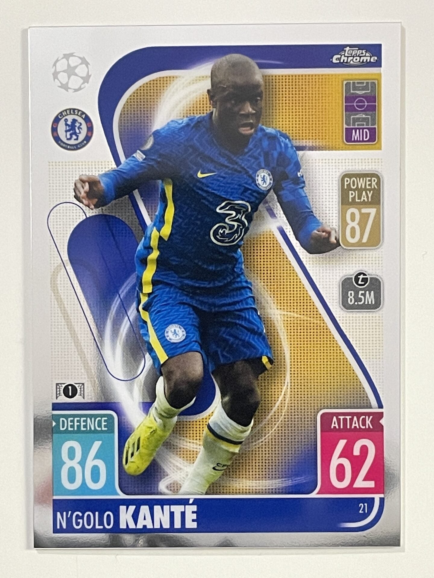 NGolo Kante Chelsea Topps Match Attax Chrome 2021 2022 Football Card