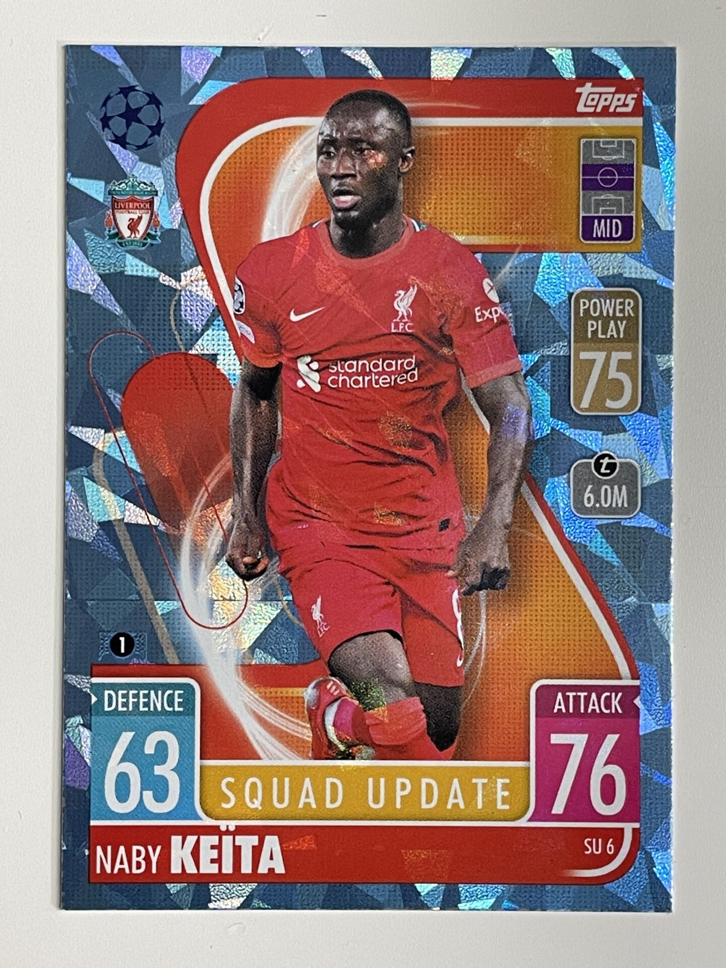 Naby Keita Liverpool FC Base Crystal Foil Parallel Topps Match Attax Extra 2021:22 Champions League Card