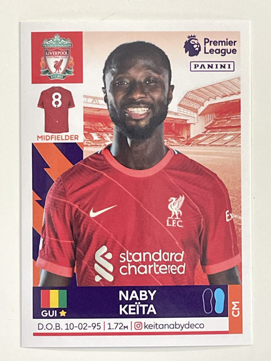 Naby Keita Liverpool Panini Premier League 2022 Football Sticker