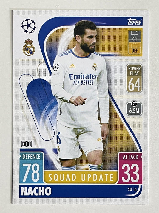 Nacho Real Madrid Base Topps Match Attax Extra 2021:22 Champions League Card