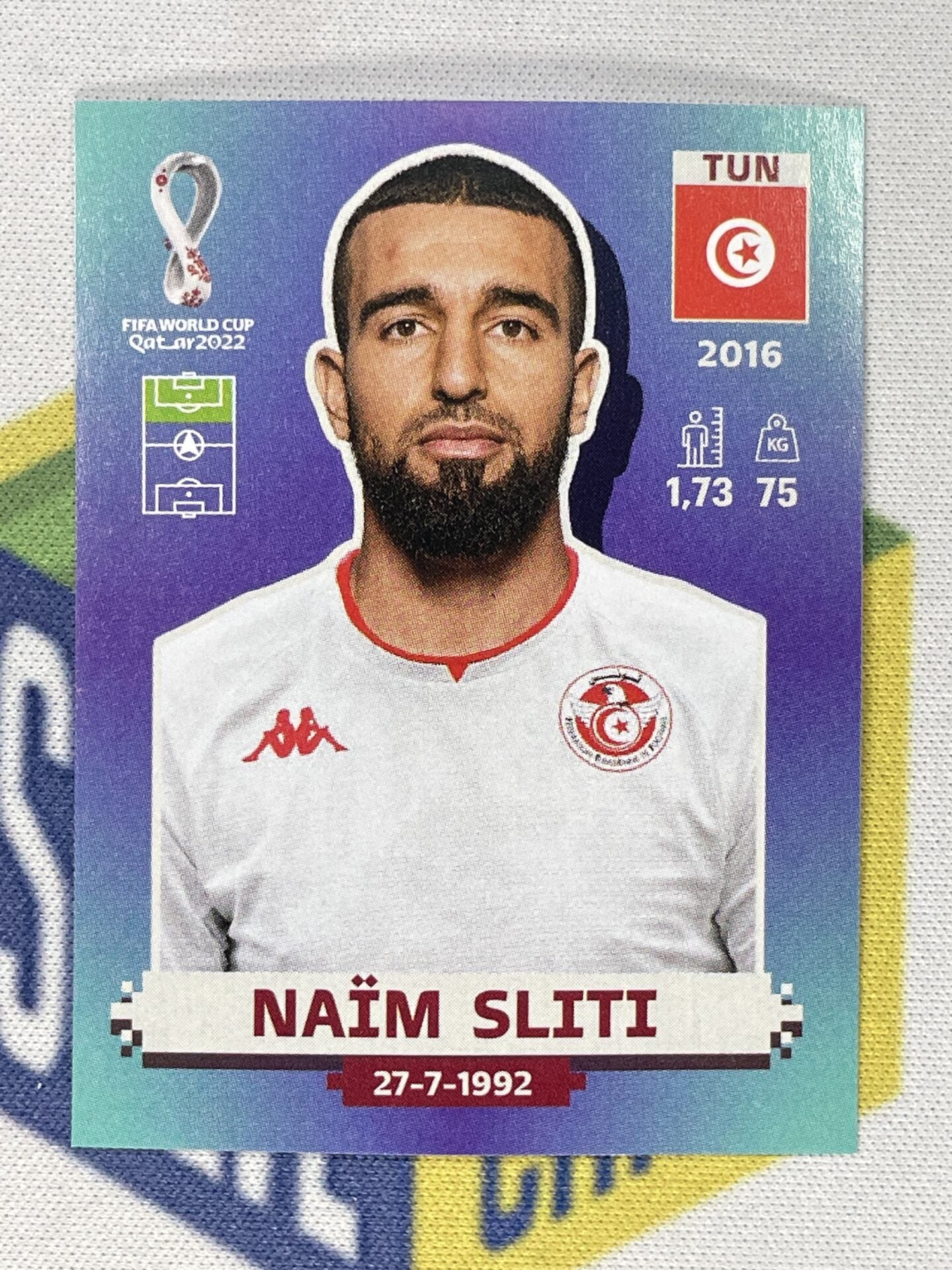 Naim Sliti Tunisia Panini World Cup 2022 Qatar Stickers