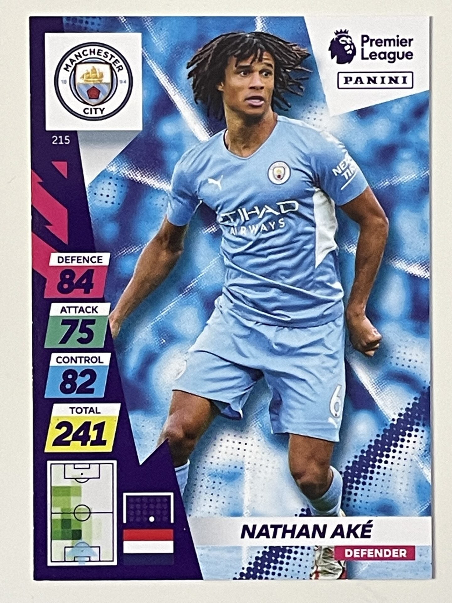 Nathan Ake Manchester City Base Panini Adrenalyn XL PLUS Premier League 2021 2022