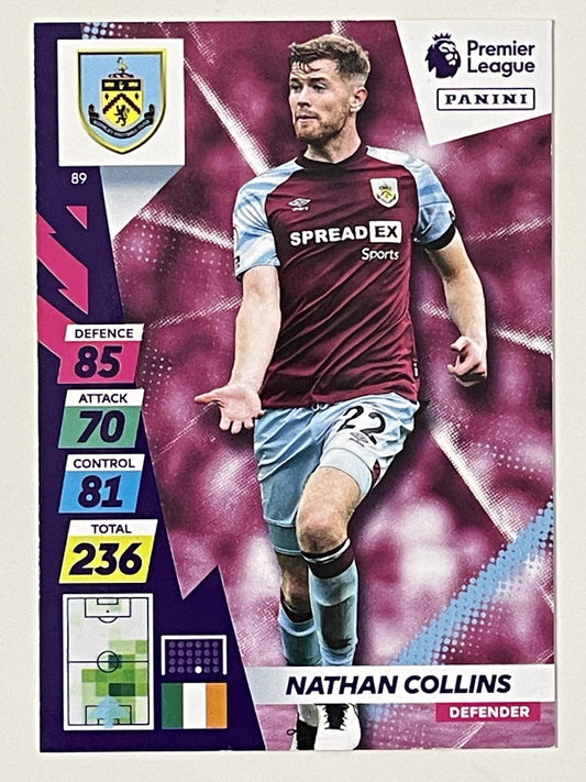 Nathan Collins Burnley Base Panini Adrenalyn XL PLUS Premier League 2021 2022