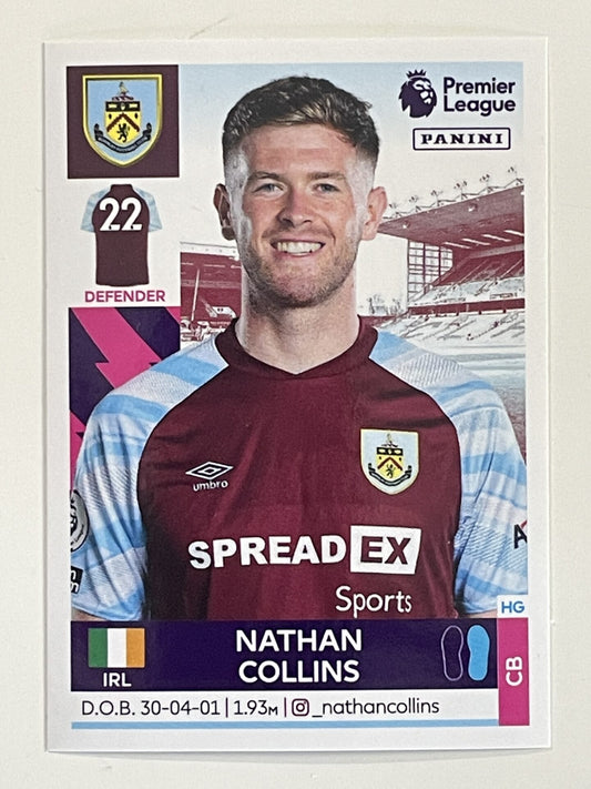 Nathan Collins Burnley Panini Premier League 2022 Football Sticker