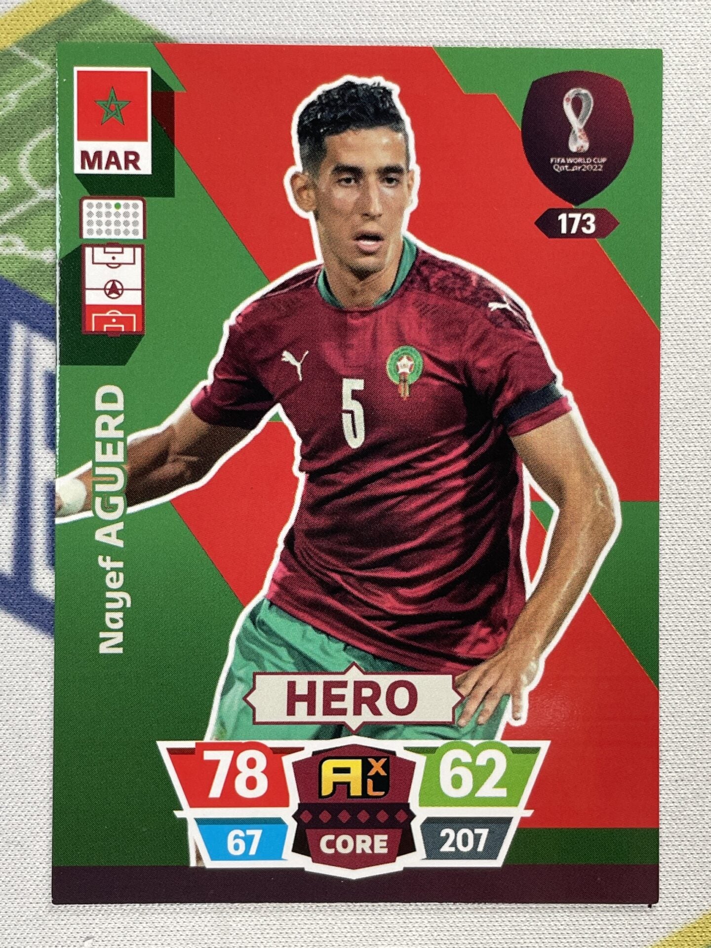 Nayef Aguerd Morocco Panini World Cup 2022 Adrenalyn XL Card