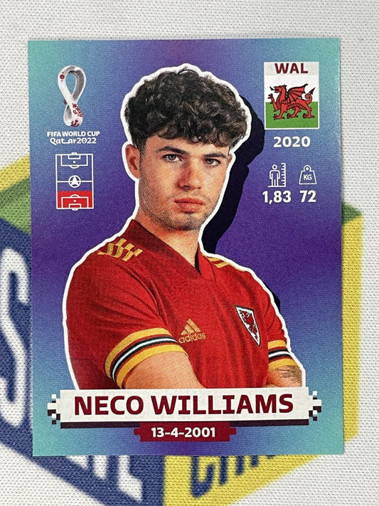 Neco Williams Wales Panini World Cup 2022 Qatar Stickers