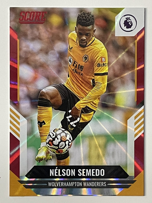 Nelson Semedo Wolves Base Red Laser Parallel Panini Premier League Score 2021 2022